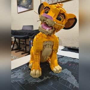 Lego Lion Wall Decor in Yellow and Tan